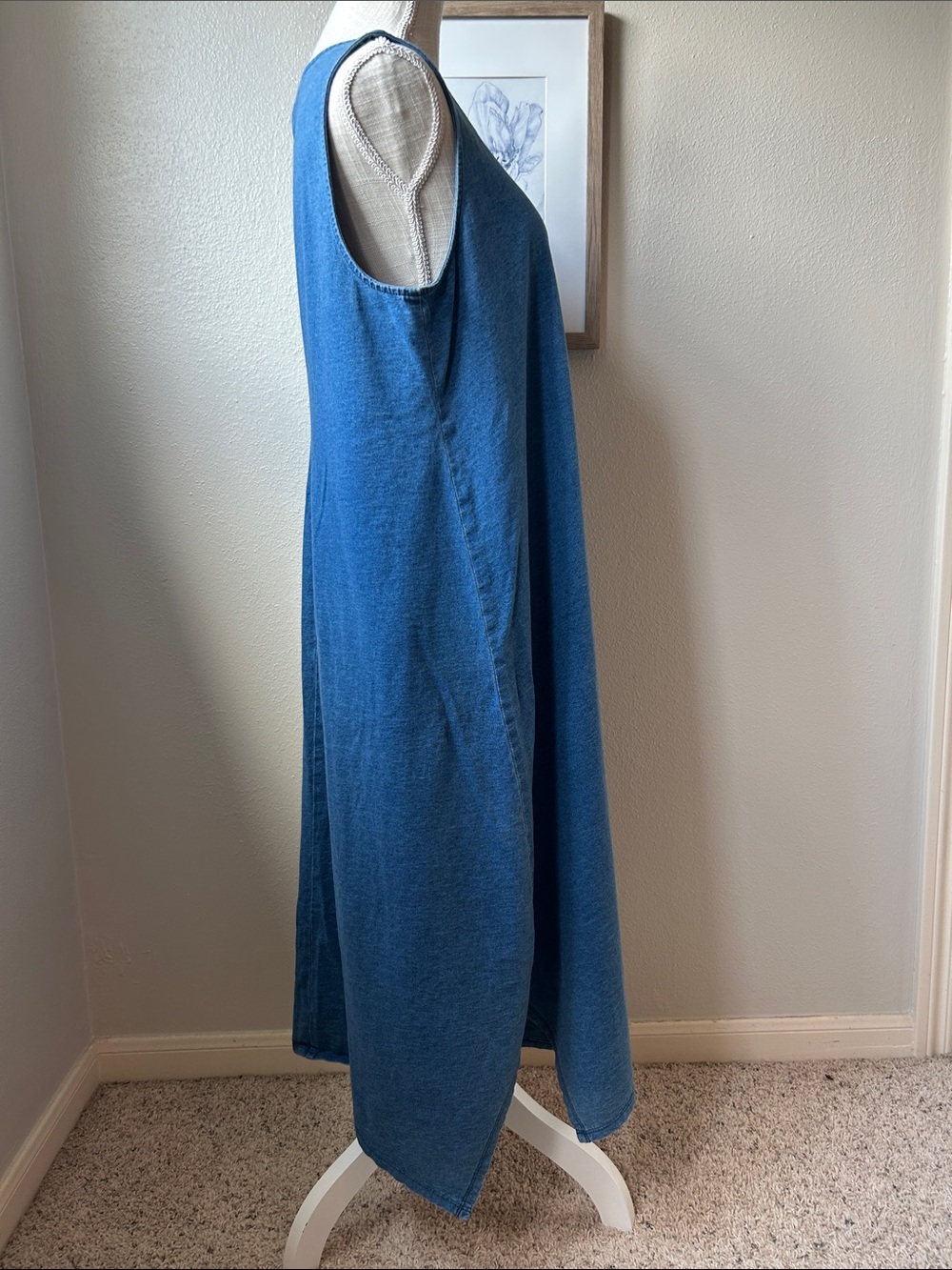 J. Jill Pure Jill Indigo Maxi Dress Chambray Blue - Picture 2 of 7